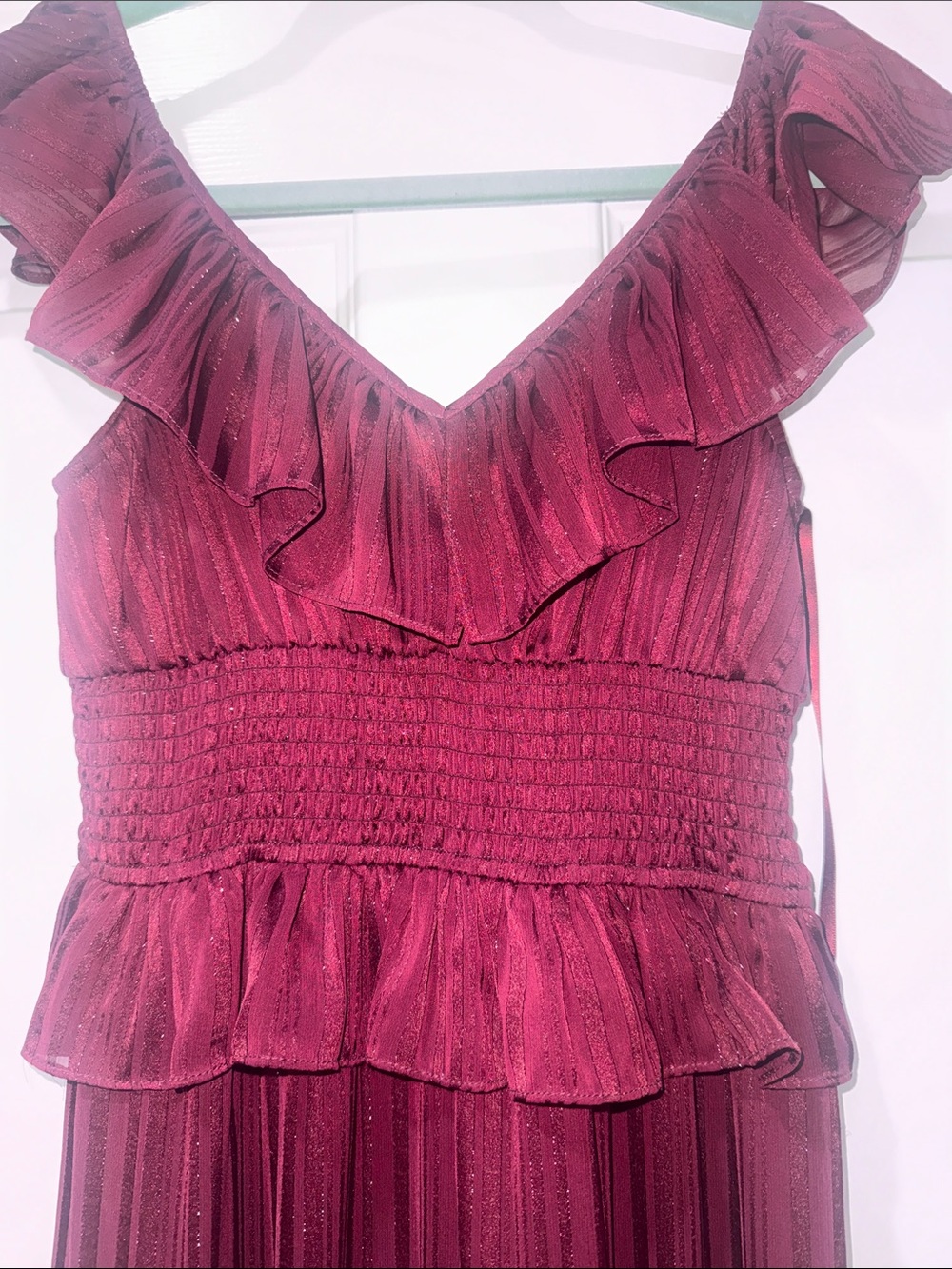 City Studio Plum Ruffle Tiered Maxi Dress